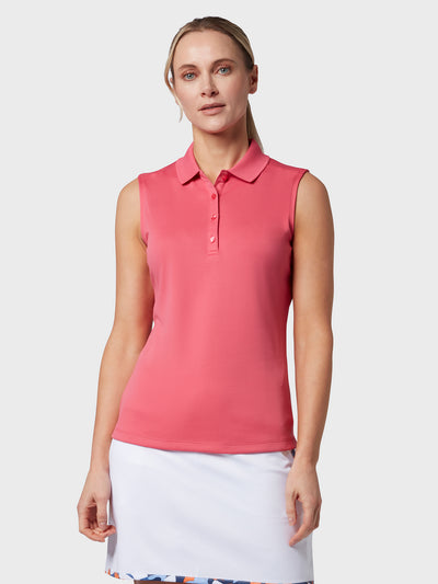 Sleeveless Women's Polo In Fruit Dove