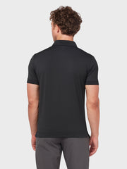 X Series Solid Ribbed Polo In Caviar