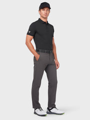 X Series Solid Ribbed Polo In Caviar