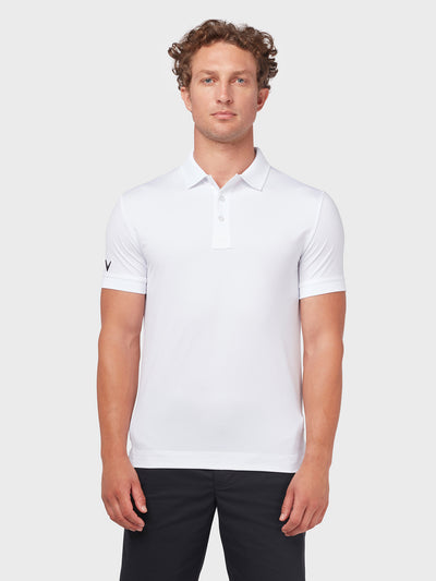 X Series Solid Ribbed Polo In Bright White