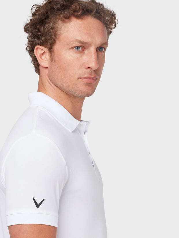 X Series Solid Ribbed Polo In Bright White