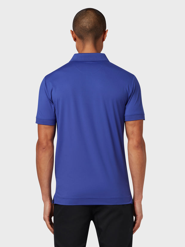 X Series Solid Ribbed Polo In Clematis Blue