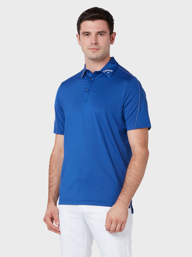 Odyssey Double Stitch Polo In Mazarine Blue