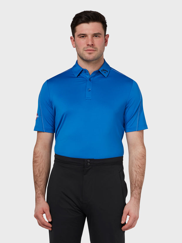 Odyssey Double Stitch Polo In Magnetic Blue