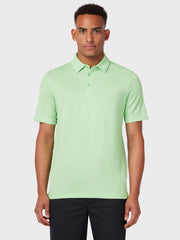 Heathered Jacquard Polo In Summer Green Heather