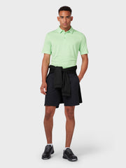 Heathered Jacquard Polo In Summer Green Heather