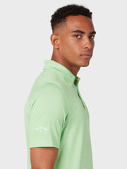 Heathered Jacquard Polo In Summer Green Heather