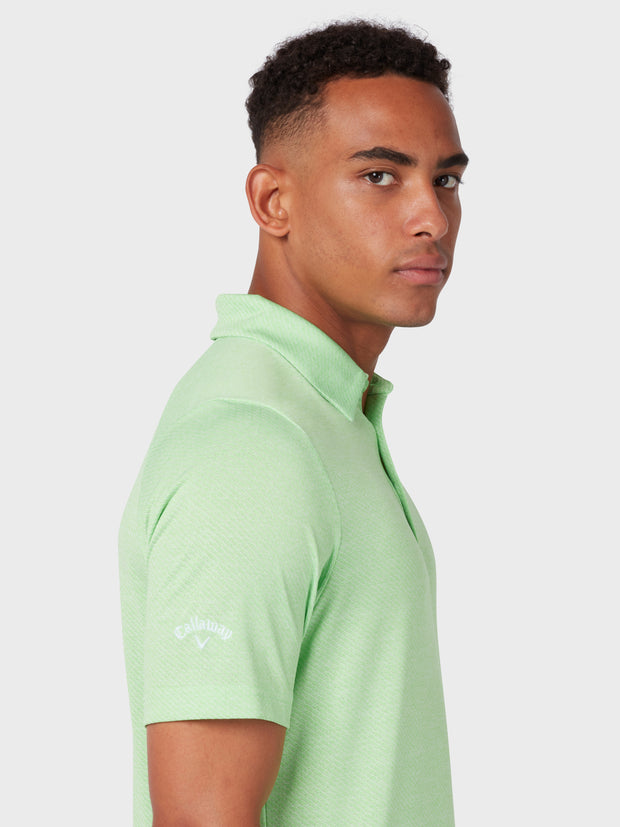 Heathered Jacquard Polo In Summer Green Heather
