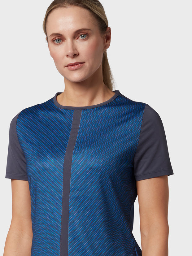 Mitered Reflection Stripe Top In Odyssey Gray