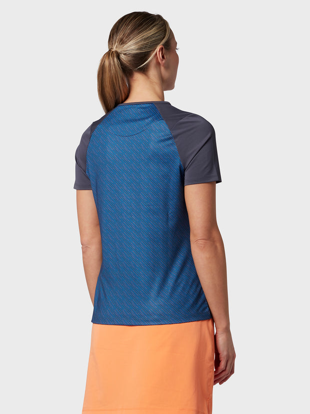 Mitered Reflection Stripe Top In Odyssey Gray