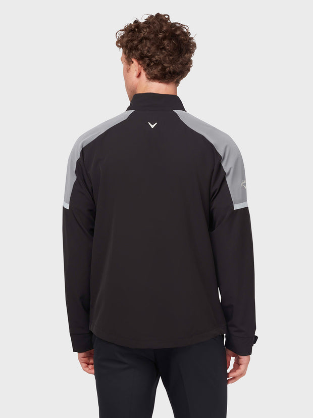 Shoulder Block Windbreaker In Caviar