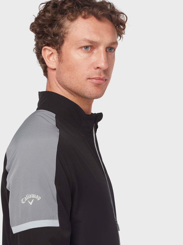 Shoulder Block Windbreaker In Caviar