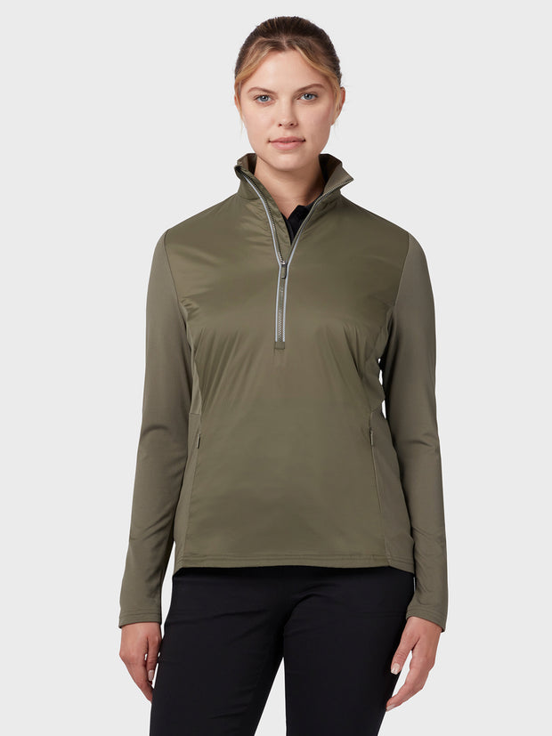 Insulated Aquapel 1/4 Zip Women's Sweater In Industrial Green