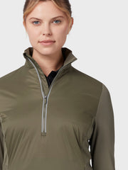 Insulated Aquapel 1/4 Zip Women's Sweater In Industrial Green