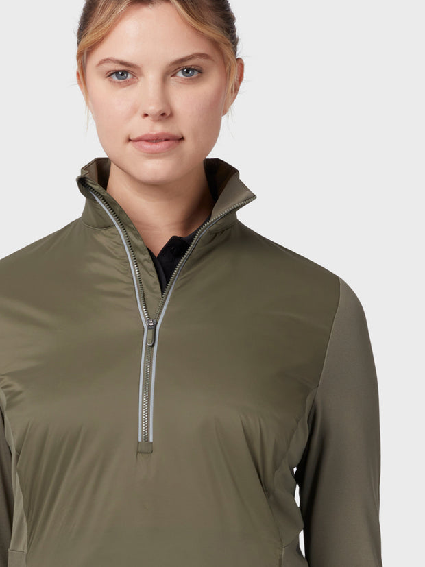 Insulated Aquapel 1/4 Zip Women's Sweater In Industrial Green
