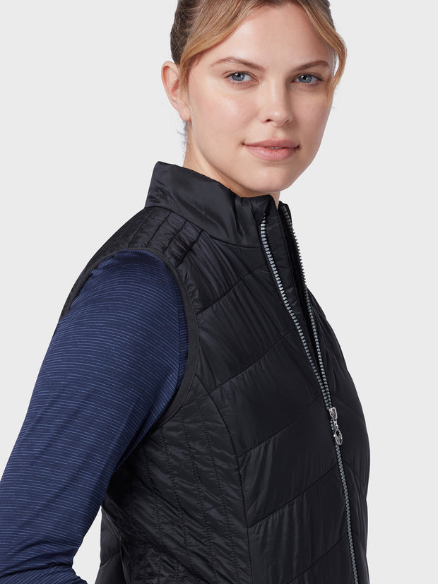 Women's Quilted Gilet In Caviar