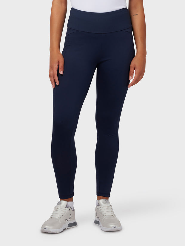 High Waisted Women's Thermal Legging In Peacoat