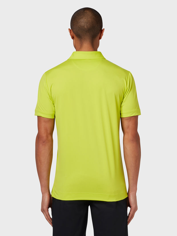 X Series Active Textured Print Polo In Lime Punch