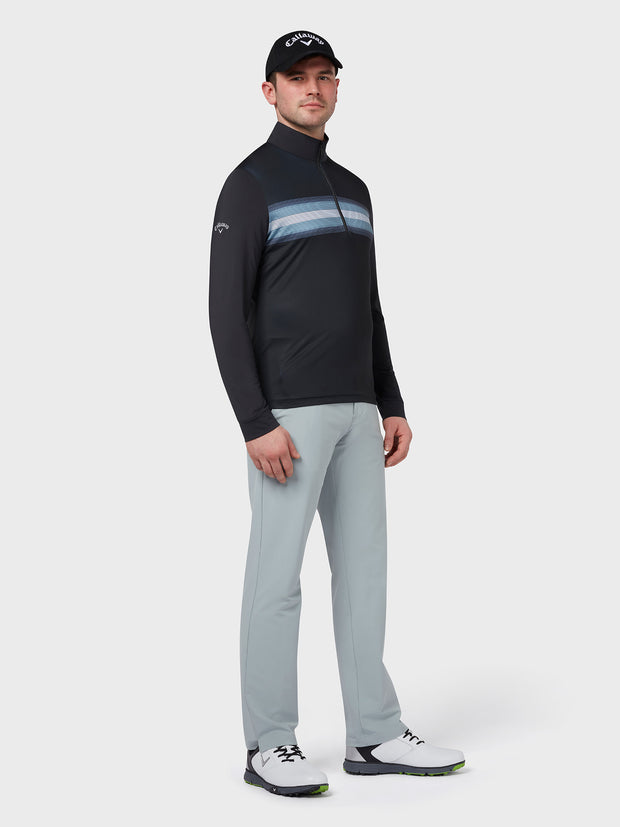 Energy Stripe Print Pullover In Caviar