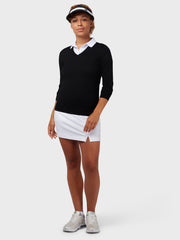 Women's V-Neck Merino Sweater In Black Onyx