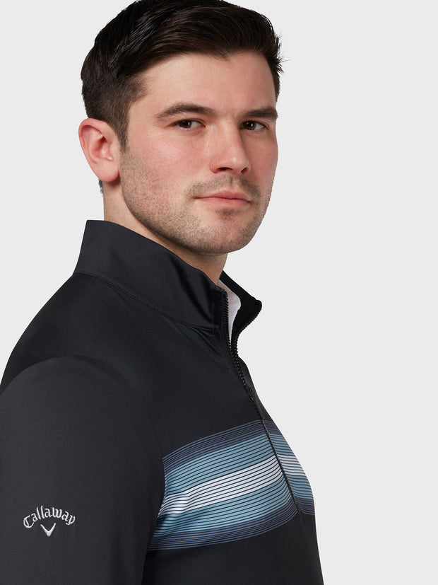 Energy Stripe Print Pullover In Caviar