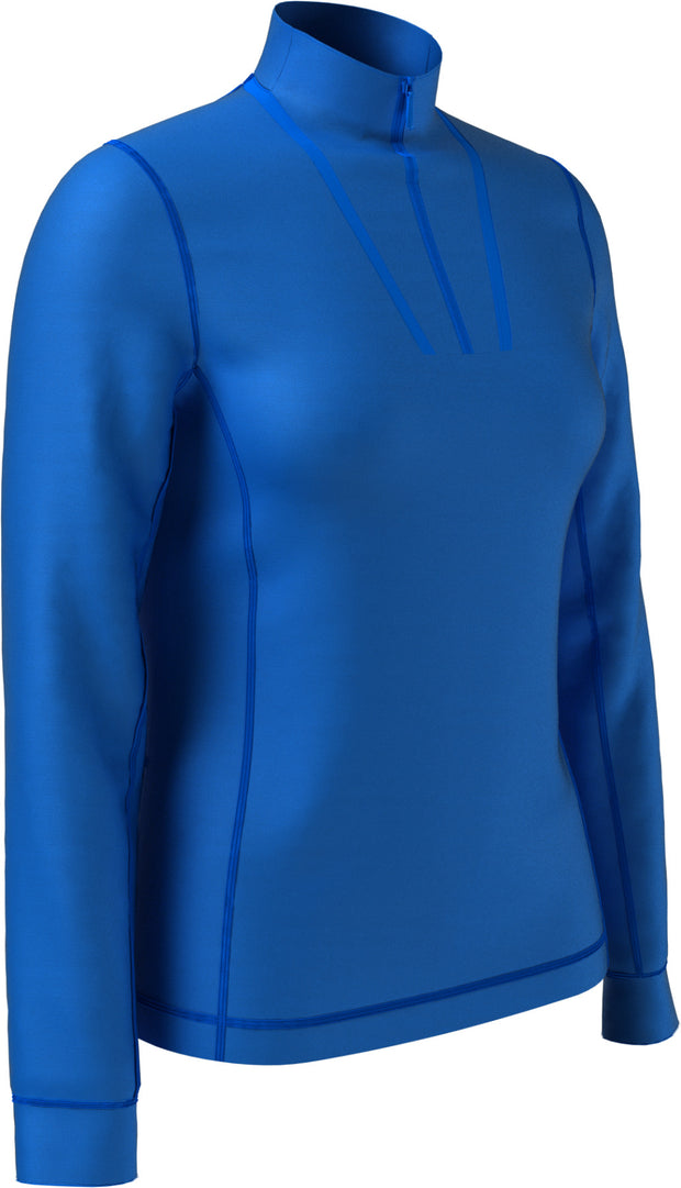 1/4 Zip Women's Chev Top In Blue Sea Star