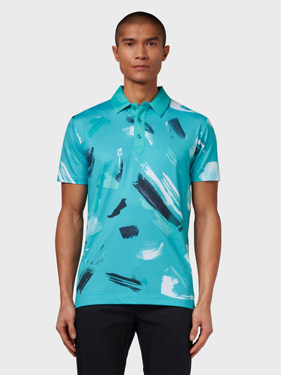 X Series Outside The Lines Print Polo In Baltic