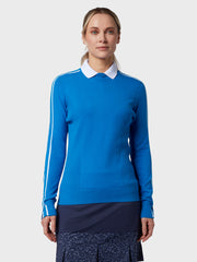 Striped Women's Sweater In Blue Sea Star