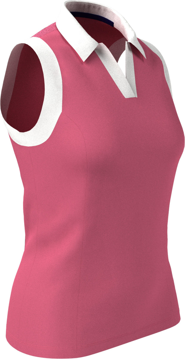 Colour Block Women's Polo In Fruit Dove