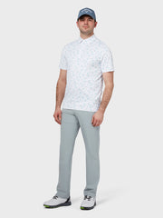 All Over Golf & Tucan Print Polo In Bright White