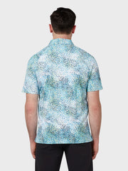 All Over Abstract Artisan Print Polo In Bright White