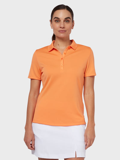 Swing Tech Women's Polo In Nectarine