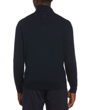 Thermal Merino Wool Quarter Zip Sweater In Dark Navy