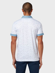 X Series Chev Memphis All Over Print Polo In Bright White