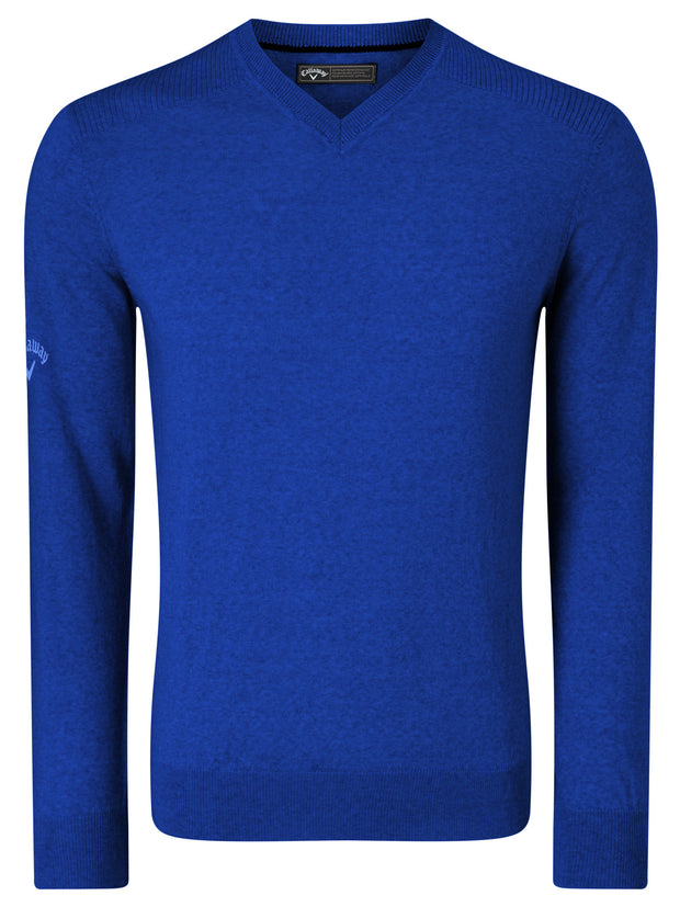 Thermal Merino Wool V-Neck Sweater In Surfing Blue