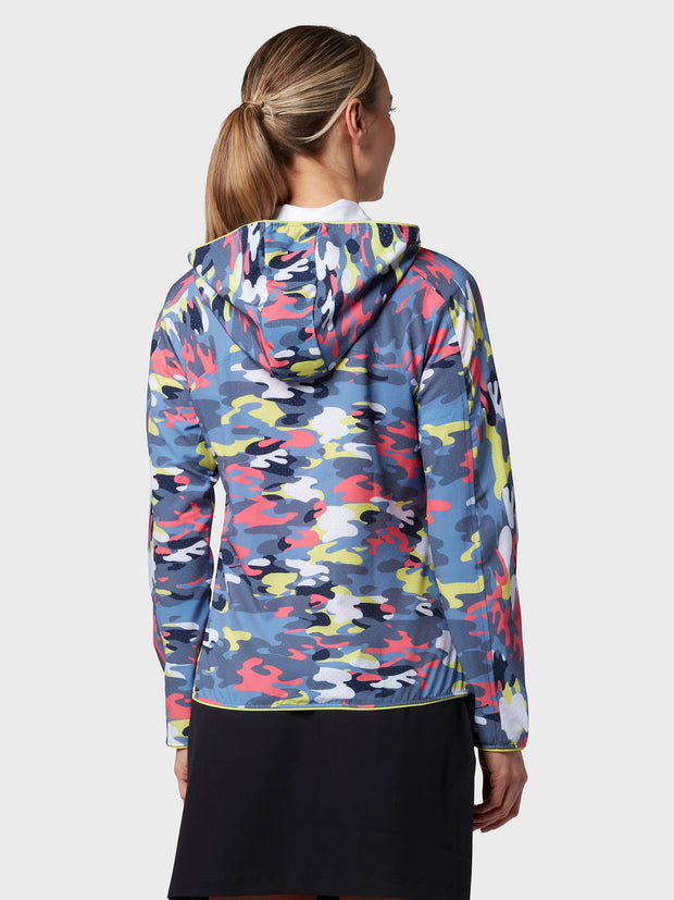 Women's 1/2 Zip Camo Hoodie In Peacoat
