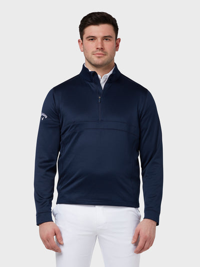 Waffle 1/4 Zip Sweatshirt In Peacoat