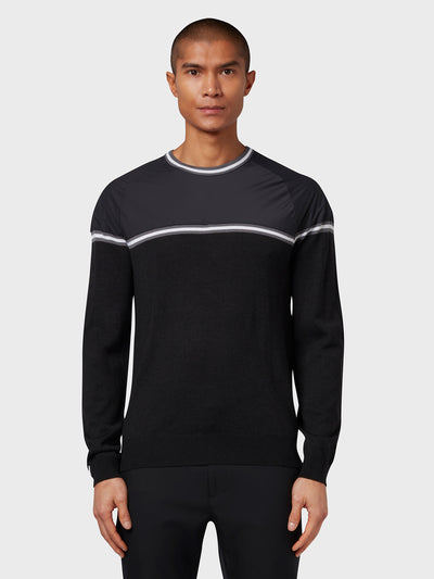 X Series Mixed Media Sweater In Dark Caviar Heather