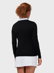 Women's V-Neck Merino Sweater In Black Onyx