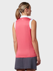 Colour Block Women's Polo In Fruit Dove