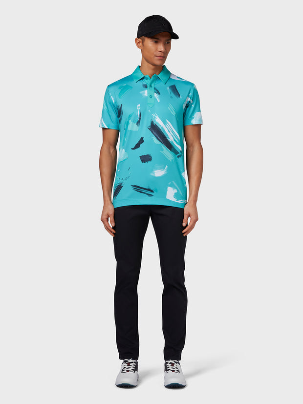X Series Outside The Lines Print Polo In Baltic