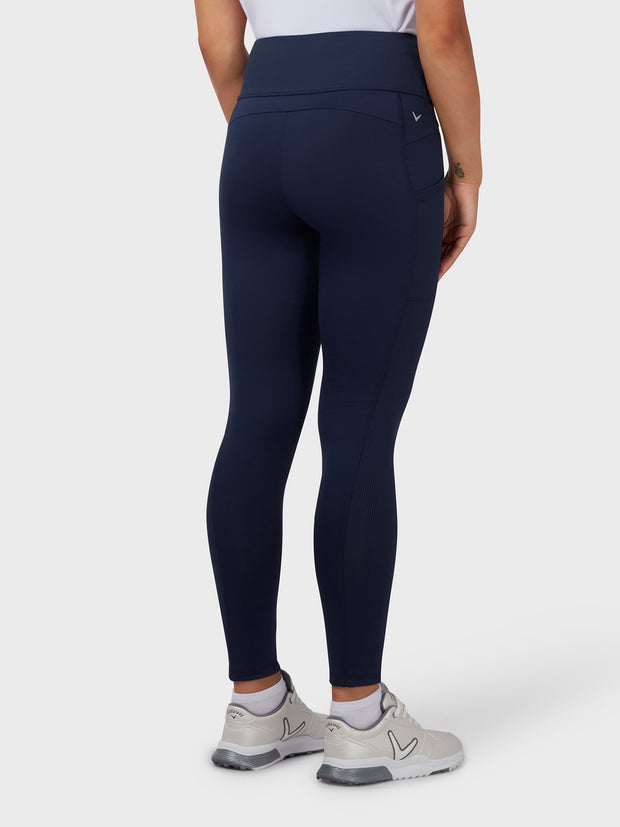 High Waisted Women's Thermal Legging In Peacoat
