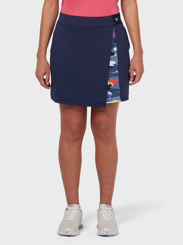 Camo Wrap Women's Skort In Peacoat