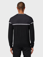 X Series Mixed Media Sweater In Dark Caviar Heather