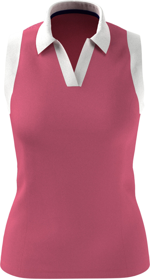 Colour Block Women's Polo In Fruit Dove