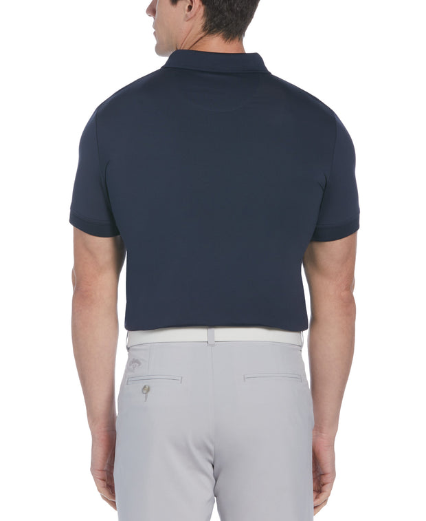 X Series Solid Ribbed Polo In Navy Blazer