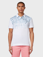 X Series Splatter Paint Ombre Polo In Bright White