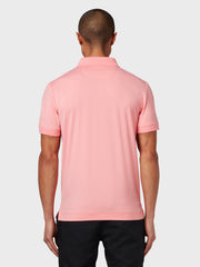 X Series Solid Ribbed Polo In Geranium Pink