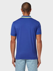 X Series Ombre Chev Print Polo In Clematis Blue