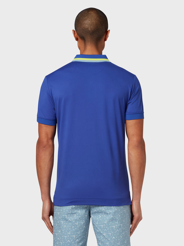 X Series Ombre Chev Print Polo In Clematis Blue